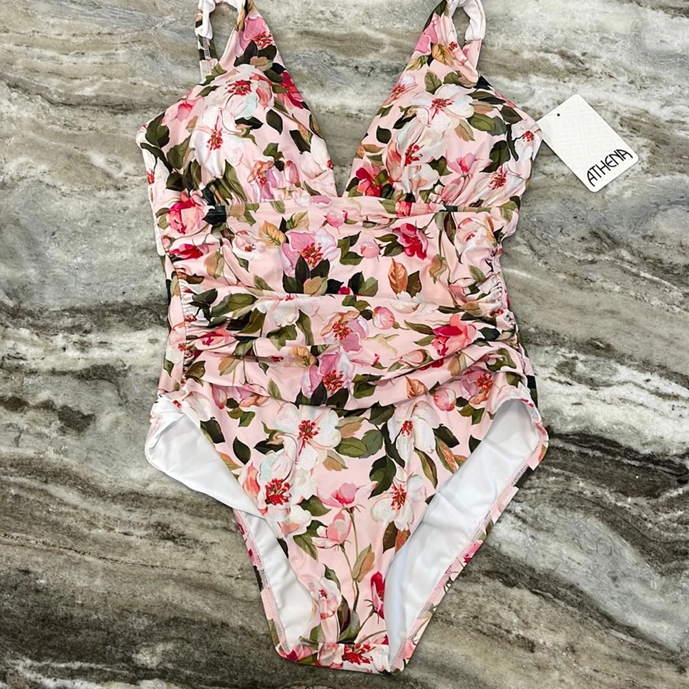 Athena Floral Print Bathing Suit - Picture 1 of 2